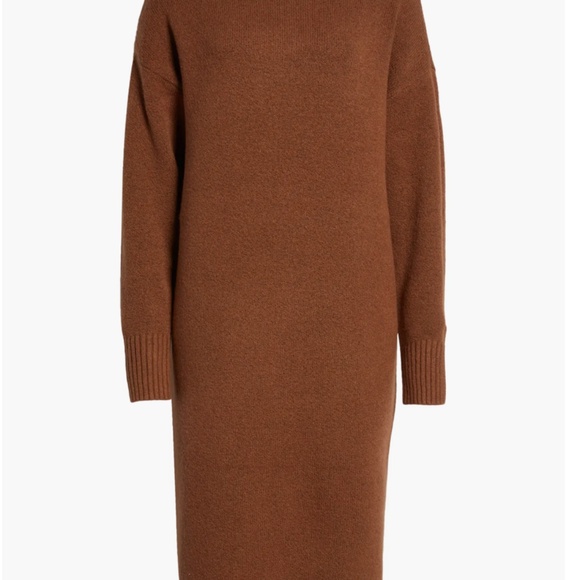 TREASURE & BOND Brown turtleneck sweater midi dress size  NWT! - Picture 1 of 6